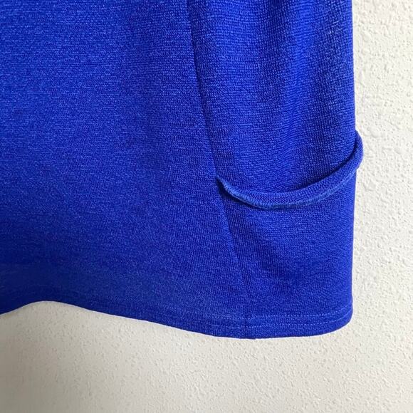 Joseph‎ Ribkoff Blue Knit Top Size 4 – 3/4 Sleeve Drop Shoulder Blouse - Picture 4 of 5